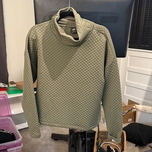 New Balance Olive Quilted Sweater